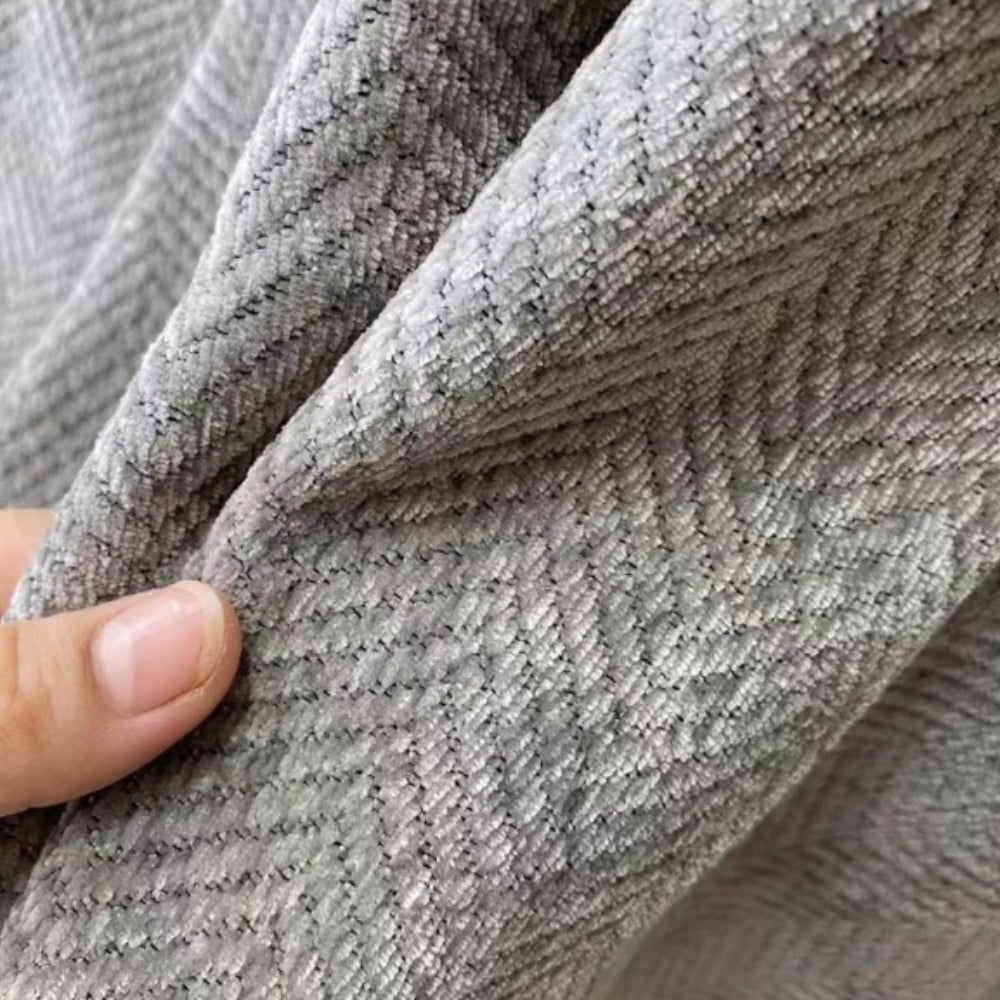 Sofa Couch Cover Throw with Woven Herringbone Chenille and Fringe - Image 8
