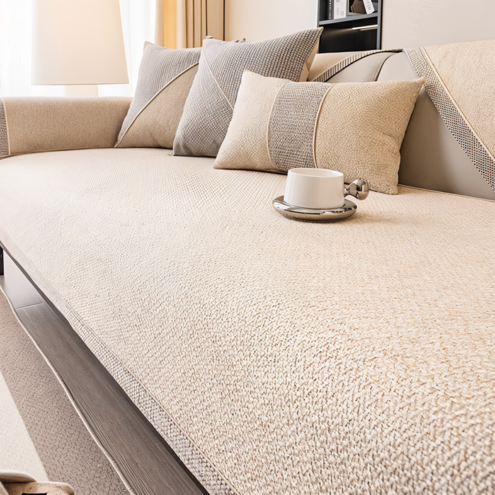 Sofa Couch Cover with Non-Slip Backing and Textured Woven Seat Protector - Image 4