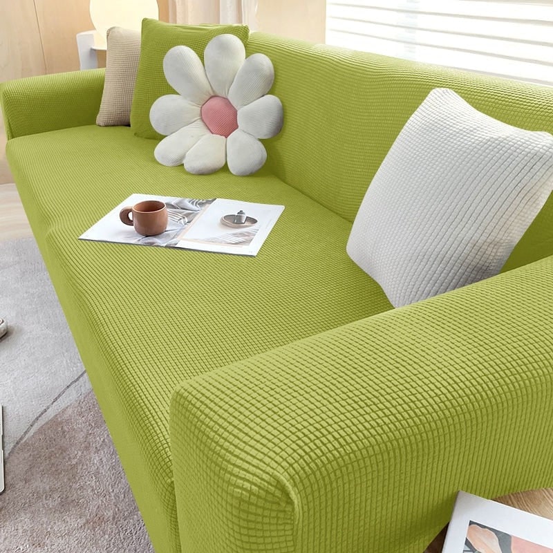 Sofa Cover Fitted Slipcovers with Elastic Stretchable Waffle Knit and Machine Washable Protection - Image 10