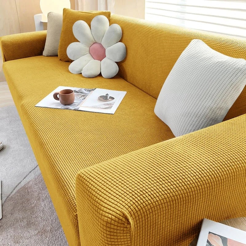 Sofa Cover Fitted Slipcovers with Elastic Stretchable Waffle Knit and Machine Washable Protection - Image 15