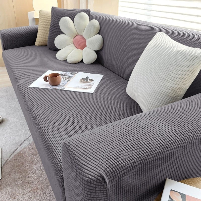 Sofa Cover Fitted Slipcovers with Elastic Stretchable Waffle Knit and Machine Washable Protection - Image 2