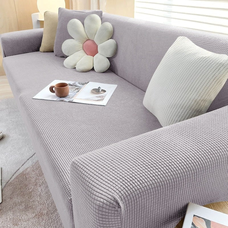 Sofa Cover Fitted Slipcovers with Elastic Stretchable Waffle Knit and Machine Washable Protection - Image 4