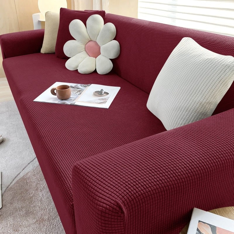 Sofa Cover Fitted Slipcovers with Elastic Stretchable Waffle Knit and Machine Washable Protection - Image 9
