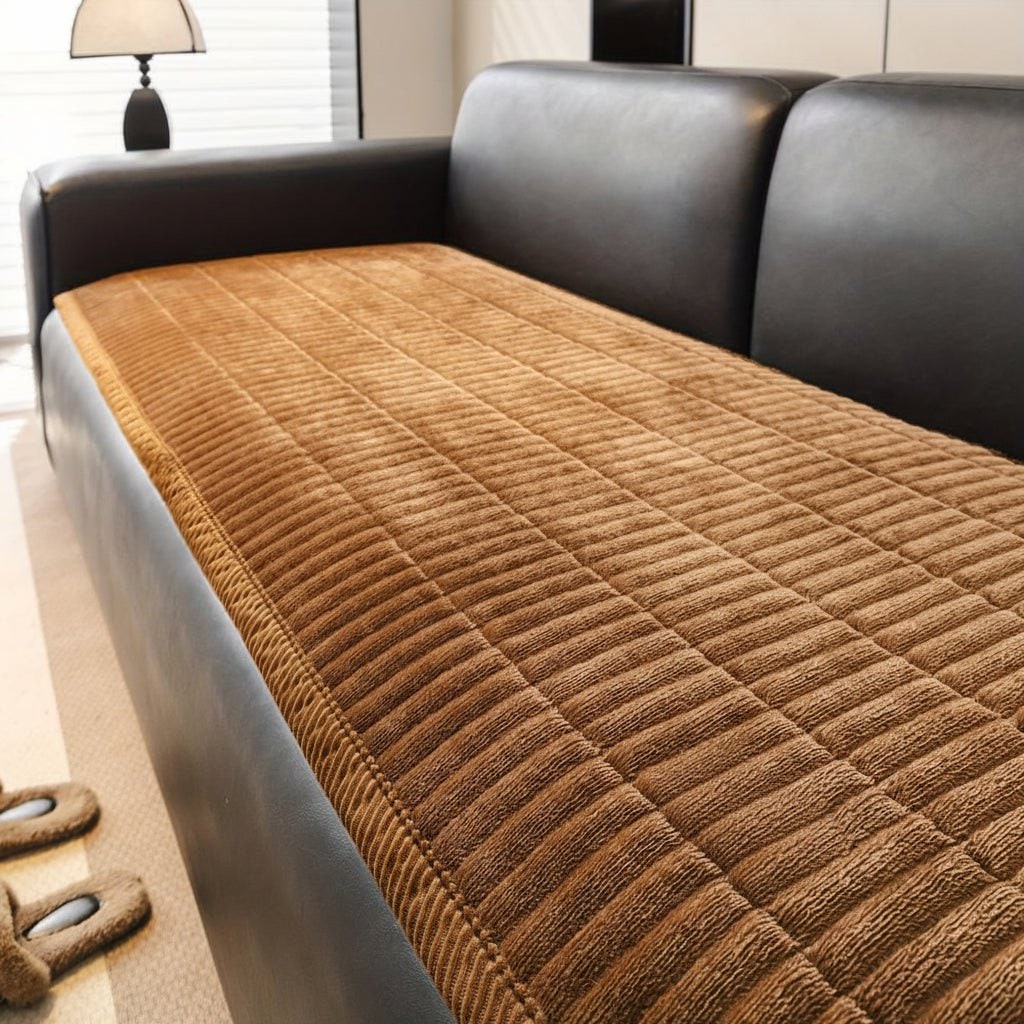 Sofa Cushion Seat Cover Quilted Plush Padded Protector Non Slip Waterproof Microfiber - Image 4