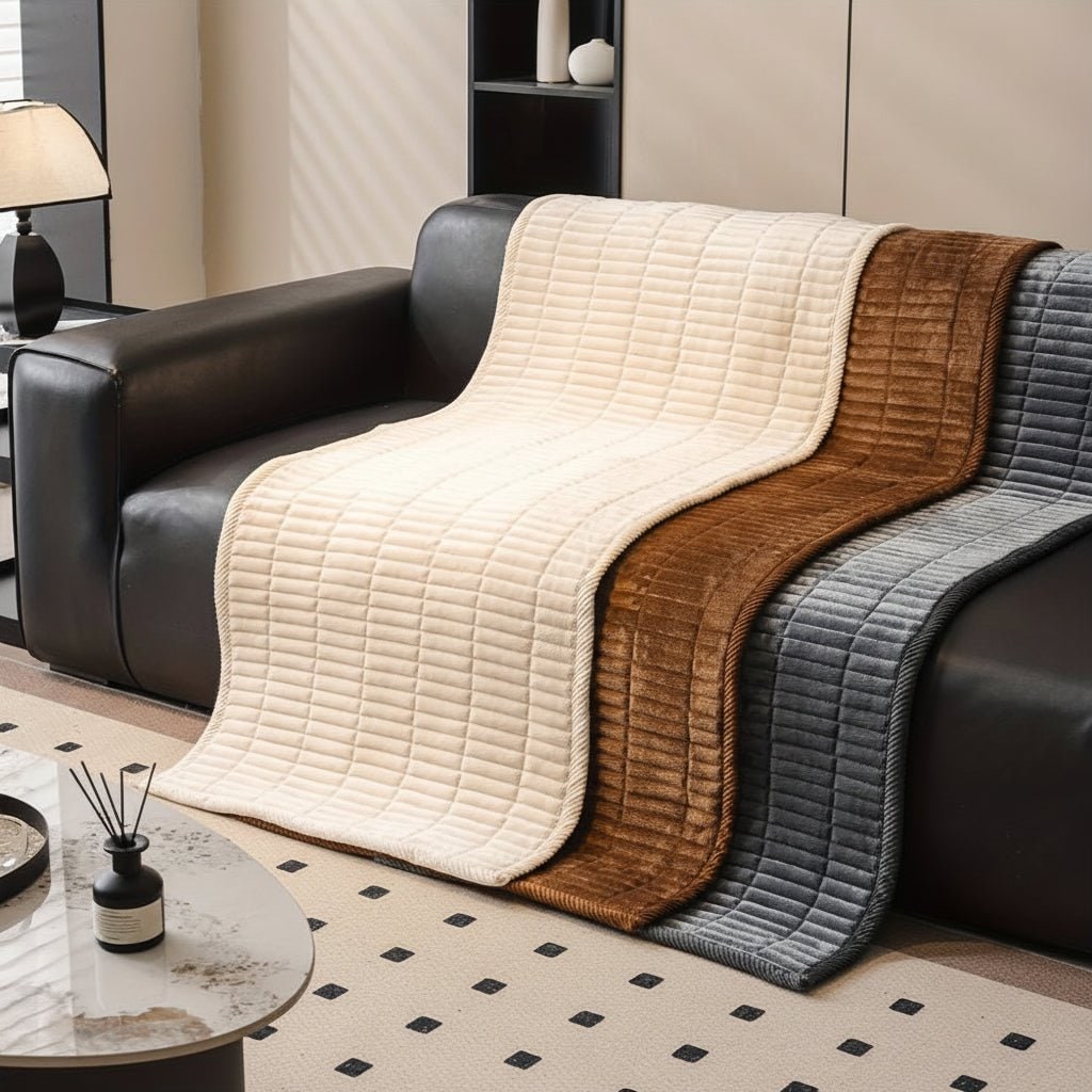 Sofa Cushion Seat Cover Quilted Plush Padded Protector Non Slip Waterproof Microfiber - Image 6