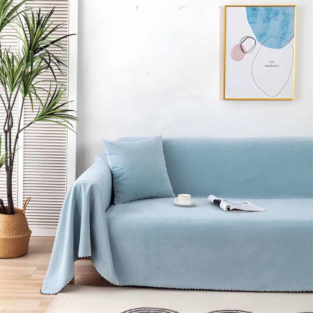 Sofa Throw Blanket Couch Cover Waterproof Textured Stitched Edge Protector - Image 11