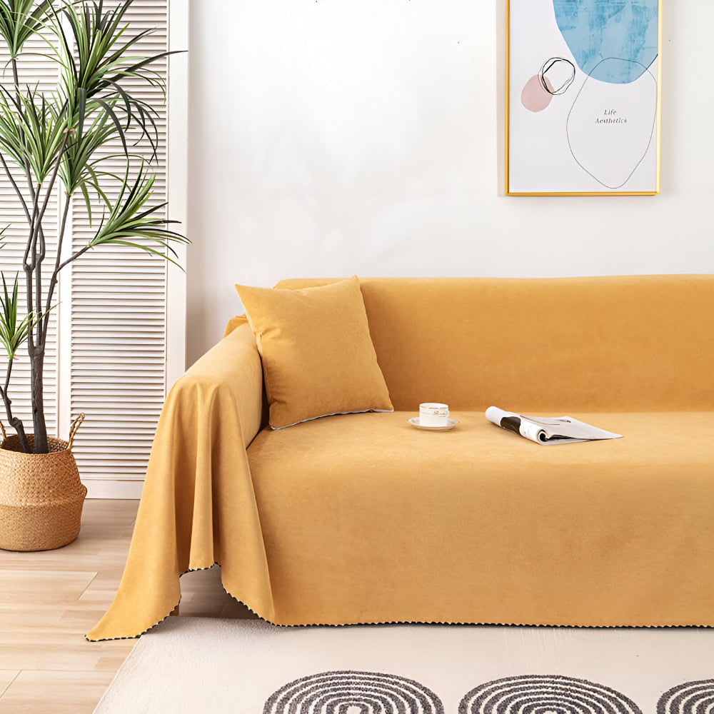 Sofa Throw Blanket Couch Cover Waterproof Textured Stitched Edge Protector - Image 6
