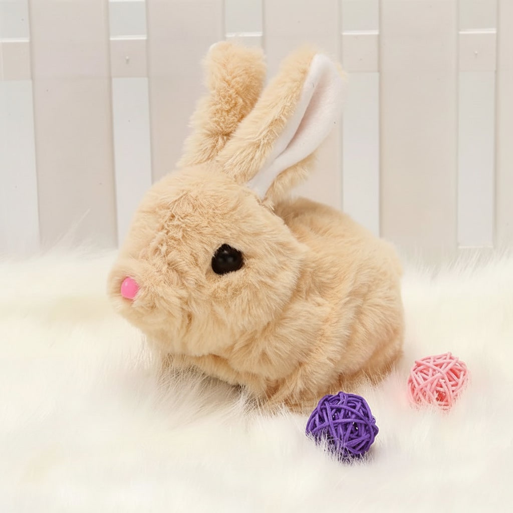 Soft Plush Bunny Stuffed Animal Toy with Interactive Features - Image 3