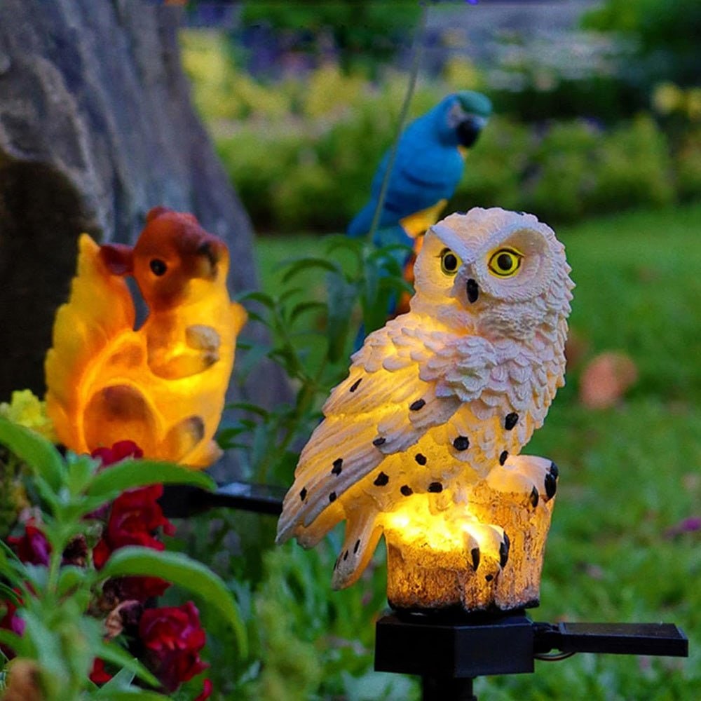 Solar Garden Lights Outdoor Stake Owl Waterproof LED - Image 4