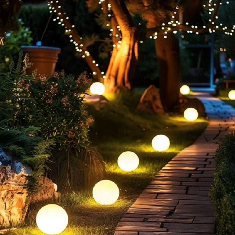 Solar Globe Lights Portable Outdoor LED Waterproof Cordless Garden - Image 5