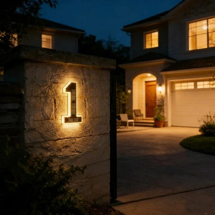 Solar House Numbers with Automatic LED Backlit Lighting and Integrated Panel - Image 6