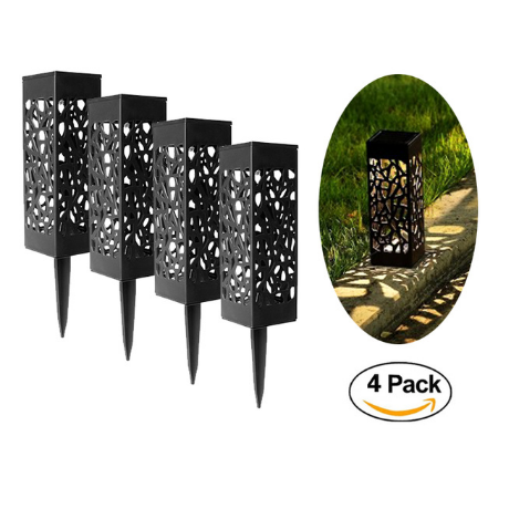 Solar Pathway Lights Outdoor Garden Lawn Stake with Hollow Lattice Design and Wireless Power - Image 2