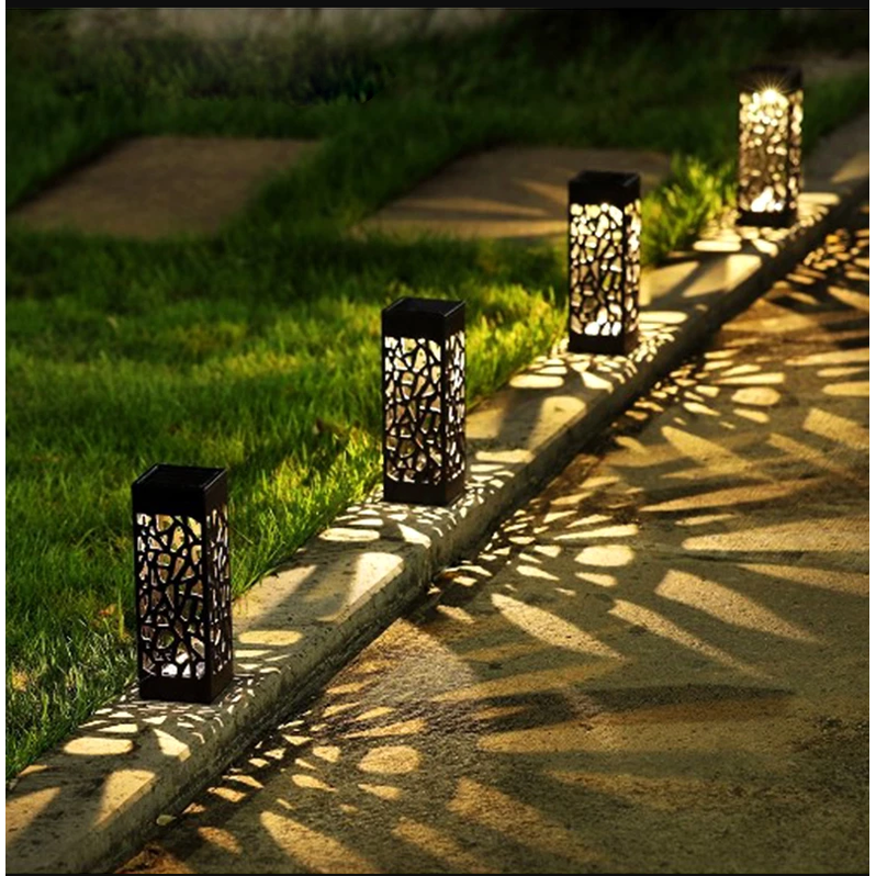 Solar Pathway Lights Outdoor Garden Lawn Stake with Hollow Lattice Design and Wireless Power - Image 7
