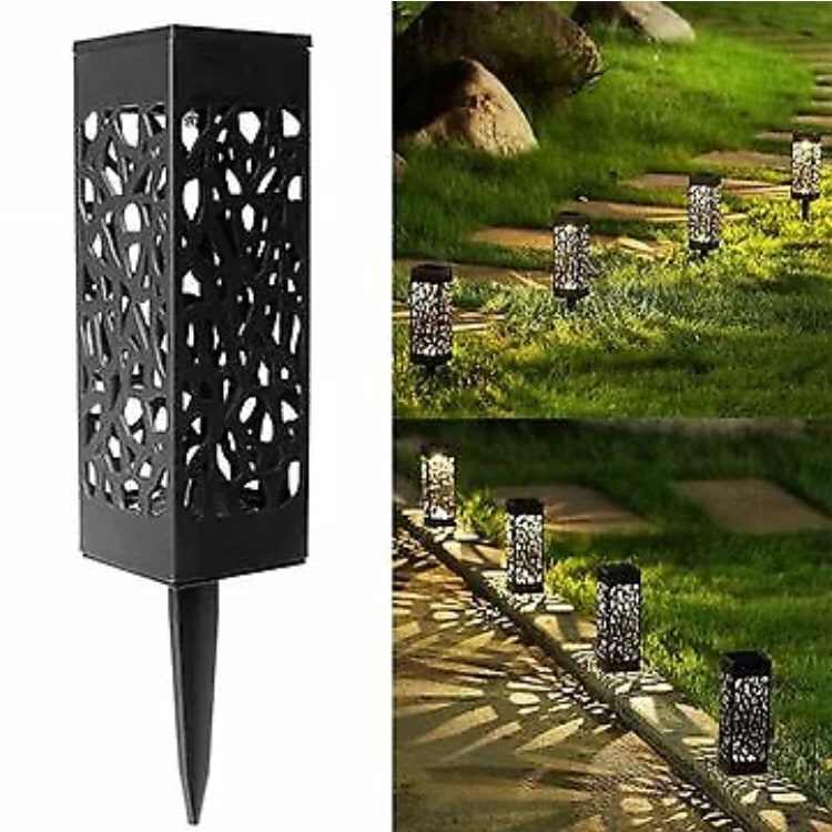 Solar Pathway Lights Outdoor Garden Lawn Stake with Hollow Lattice Design and Wireless Power - Image 8