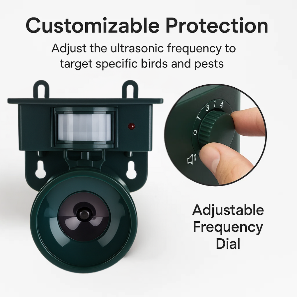 Solar Powered Motion Activated Ultrasonic Bird Deterrent with Adjustable Frequency - Image 5
