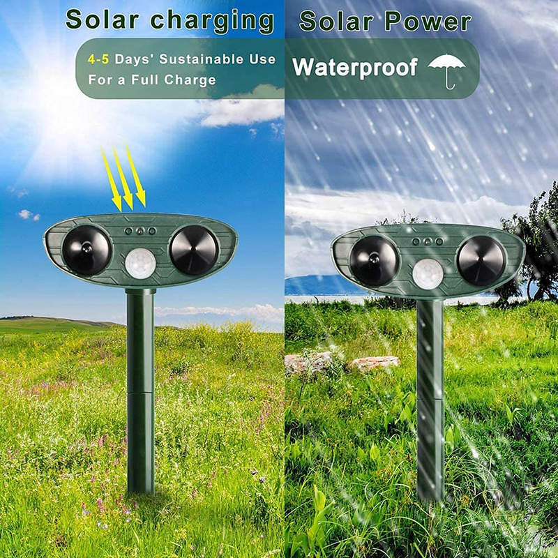 Solar Powered Ultrasonic Pest Repeller with Motion Sensor and Flashing LED Light - Image 5