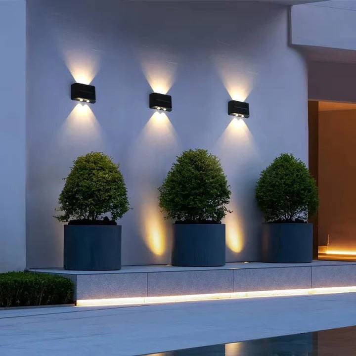 Solar Wall Lights Outdoor with Dual LED Up and Down Lighting for Yard and Walkway - Image 2