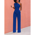 Wide-Leg Short Sleeve Jumpsuit – Belted Waist, Flattering Fit, Elegant One-Piece Outfit