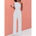 Wide-Leg Short Sleeve Jumpsuit – Belted Waist, Flattering Fit, Elegant One-Piece Outfit