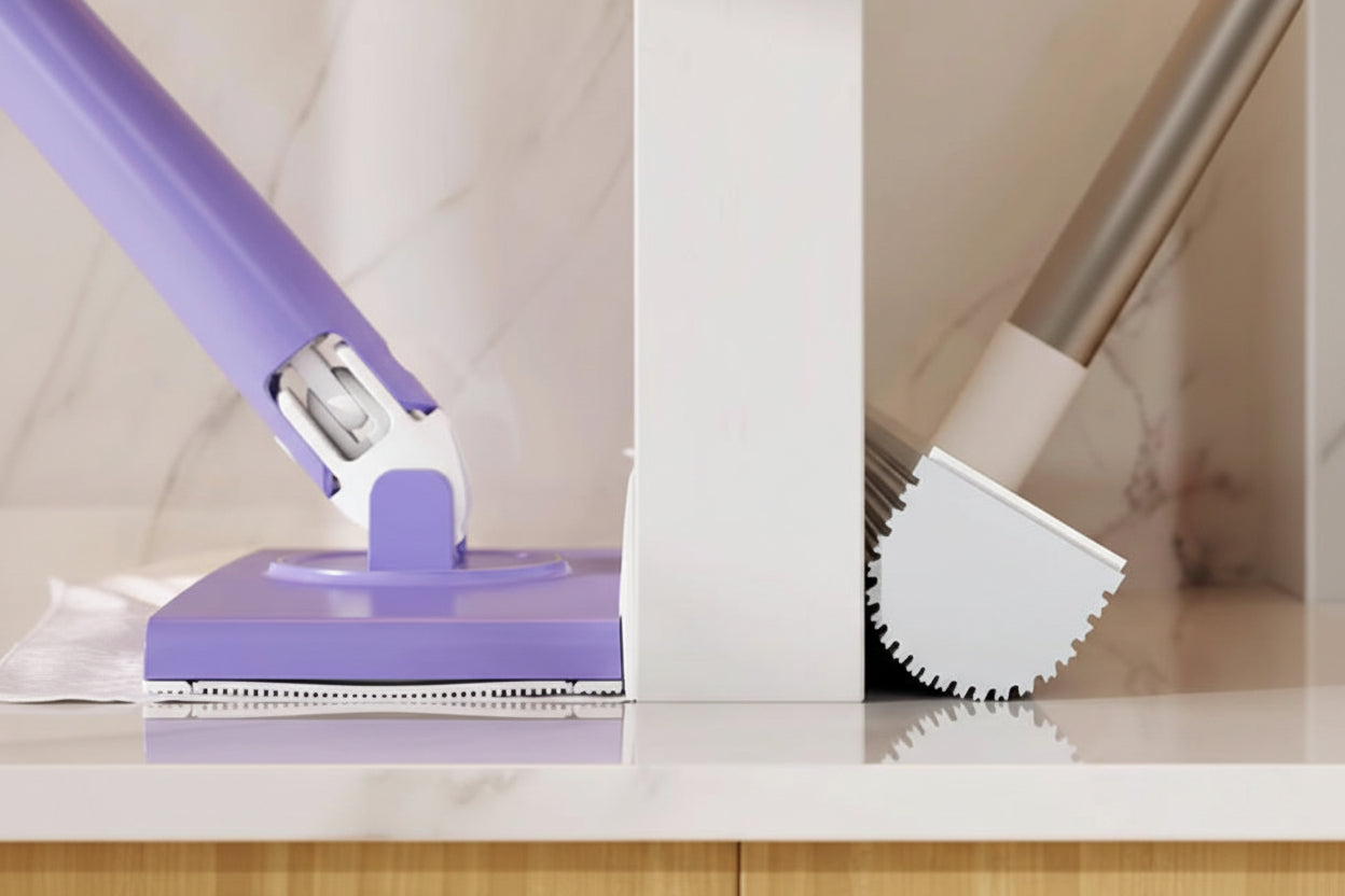 Wet Wipe Cleaning Mop – Hands-Free Mini Mop with 360° Rotation & 10 Disposable Wipes Included | Compact Home Cleaning Tool