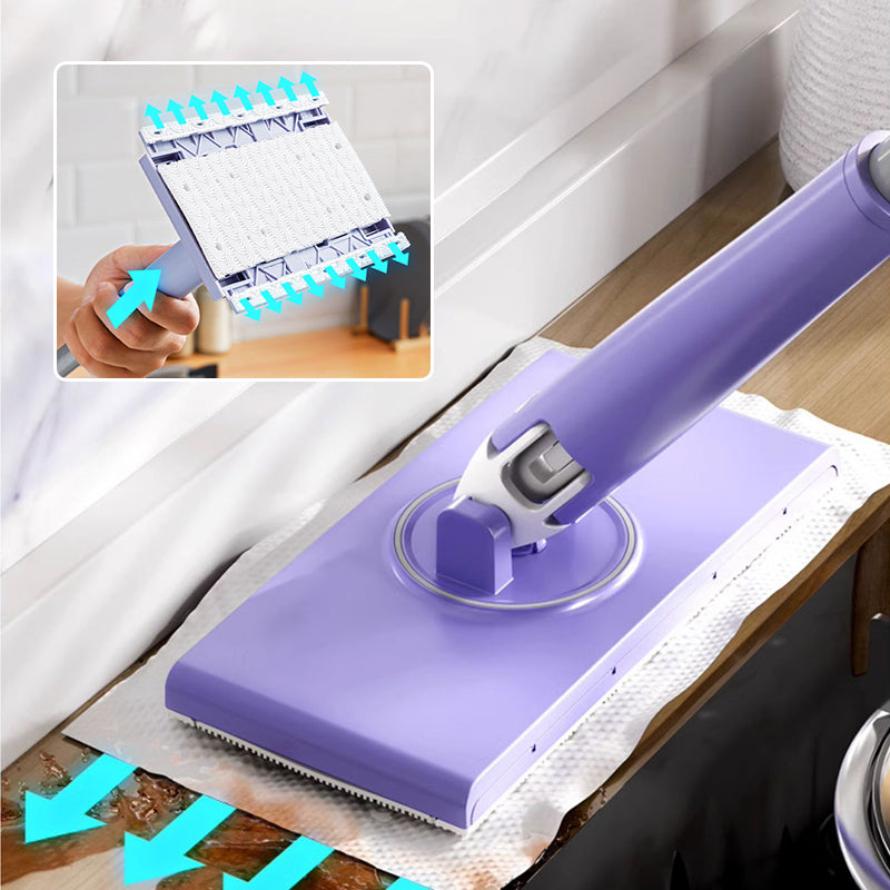 Wet Wipe Cleaning Mop – Hands-Free Mini Mop with 360° Rotation & 10 Disposable Wipes Included | Compact Home Cleaning Tool