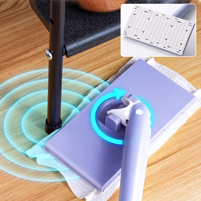 Wet Wipe Cleaning Mop – Hands-Free Mini Mop with 360° Rotation & 10 Disposable Wipes Included | Compact Home Cleaning Tool