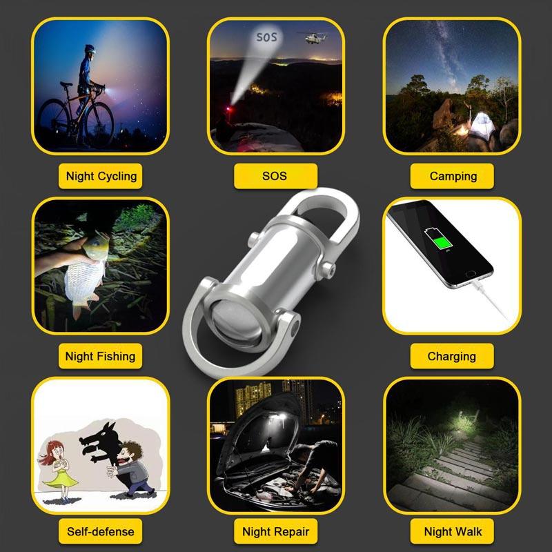 1200LM Ultra Bright Waterproof Mini Keychain Flashlight