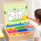 Wooden Magnetic Pattern Blocks Puzzle Set - Kids