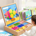 Wooden Magnetic Pattern Blocks Puzzle Set - Kids