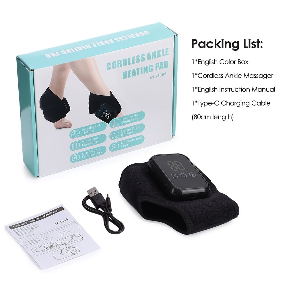Sprained Ankle Elastic Bandage with Lace Up Brace and Heated Wrap Digital Massage Compression Sleeve - Image 11