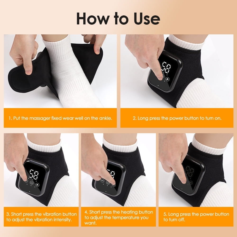 Sprained Ankle Elastic Bandage with Lace Up Brace and Heated Wrap Digital Massage Compression Sleeve - Image 7