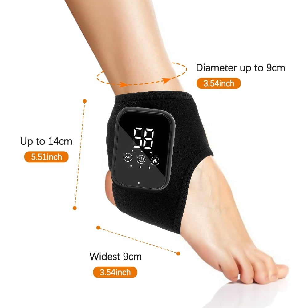 Sprained Ankle Elastic Bandage with Lace Up Brace and Heated Wrap Digital Massage Compression Sleeve - Image 9