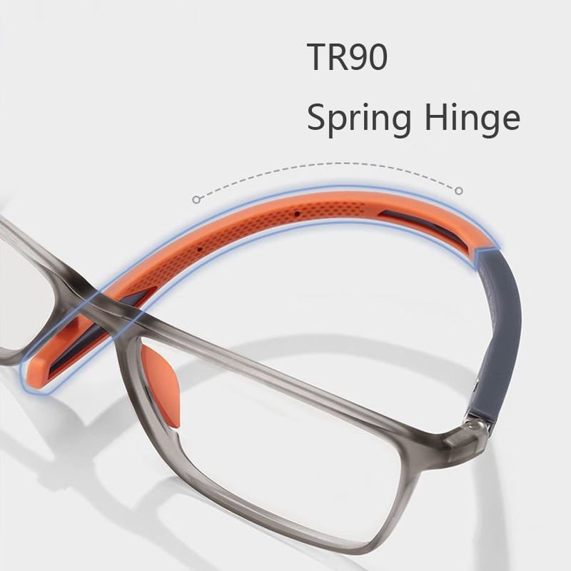 Spring Hinge Lightweight Rectangular Frame Reading Glasses Light Blocking Unisex - Image 3