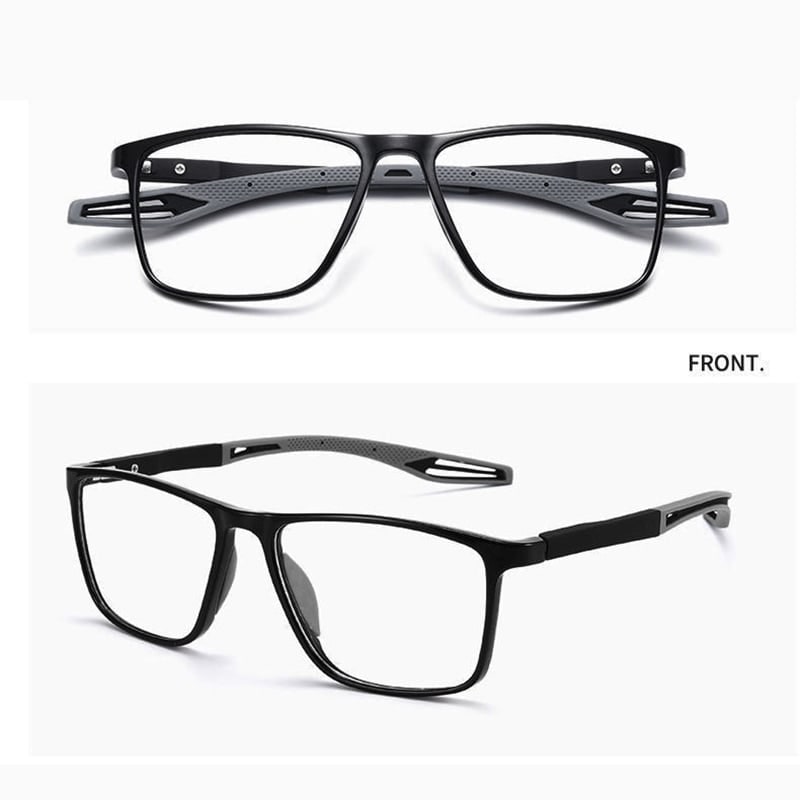 Spring Hinge Lightweight Rectangular Frame Reading Glasses Light Blocking Unisex - Image 4