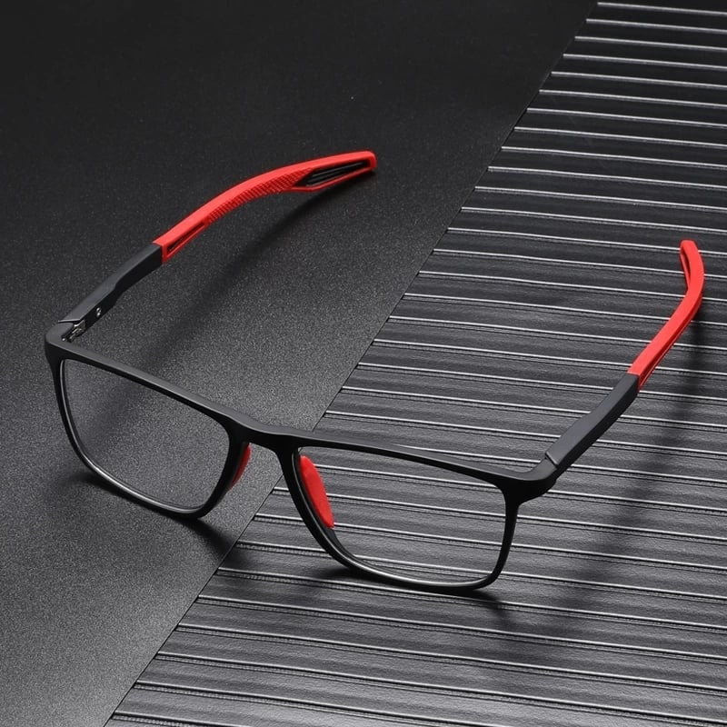 Spring Hinge Lightweight Rectangular Frame Reading Glasses Light Blocking Unisex - Image 8