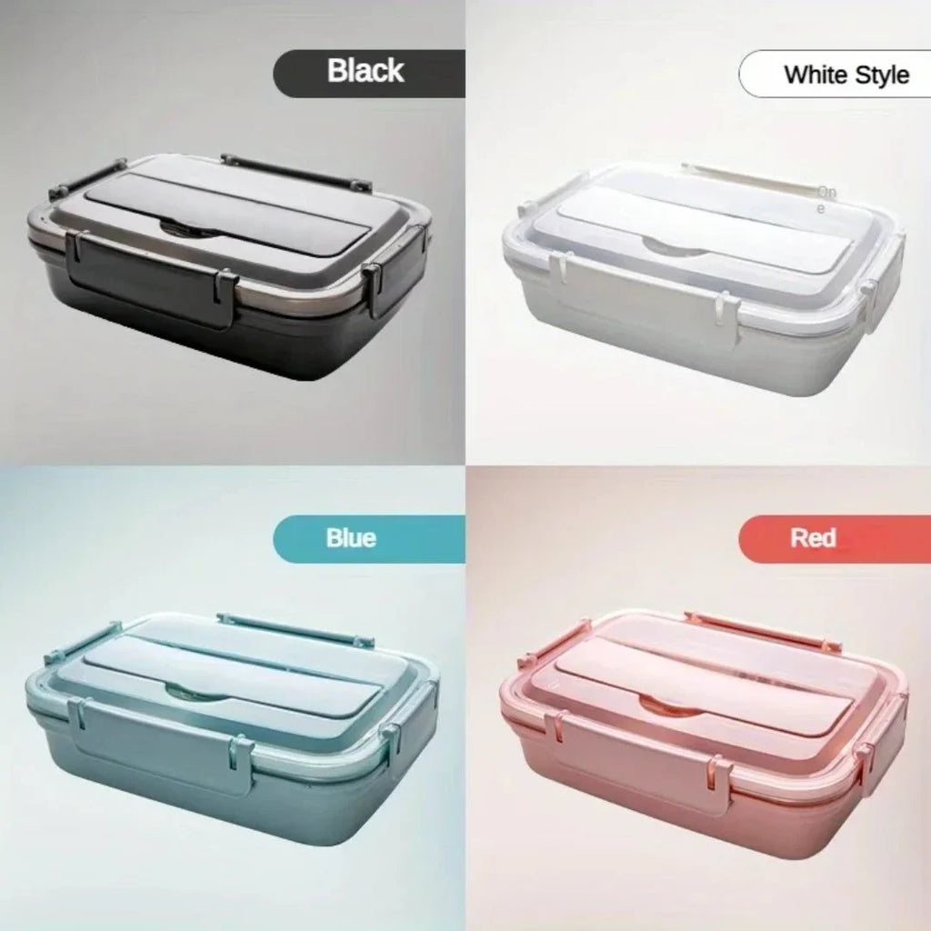 Stainless Steel Bento Lunch Box with Airtight Lid Compartments and Cutlery - Image 7