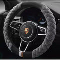 Steering Wheel Cover with Diamond Quilted Plush Fabric and Padded Grip for Cars - Image 8
