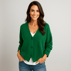 Stilla V-Neck Relaxed Top - Cozy Wool Blend