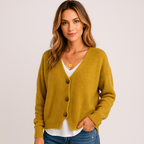Stilla V-Neck Relaxed Top - Cozy Wool Blend