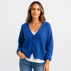 Stilla V-Neck Relaxed Top - Cozy Wool Blend
