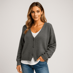 Stilla V-Neck Relaxed Top - Cozy Wool Blend