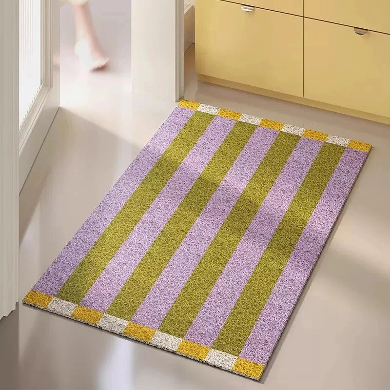 Chic Striped Doormat – Long-lasting PVC Outdoor Mat for Your Entryway