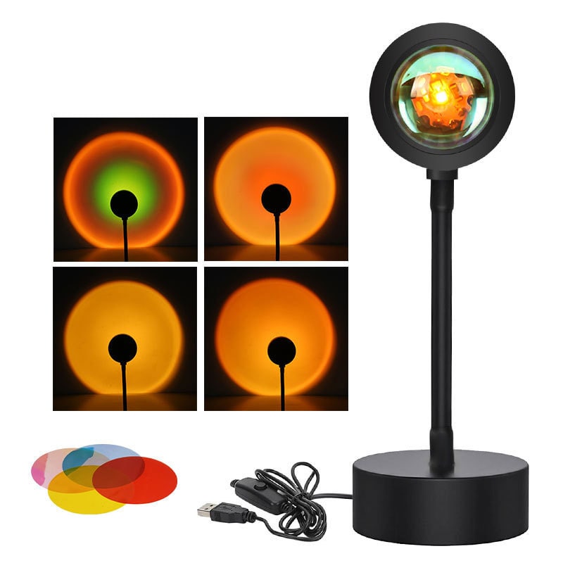 Sunset Lamp LED Projector Light with Adjustable Neck and Night Projection Ocean Wave - Image 10