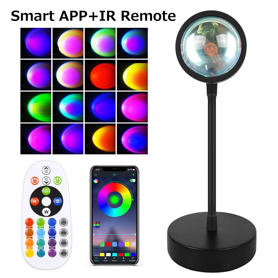 Sunset Lamp LED Projector Light with Adjustable Neck and Night Projection Ocean Wave - Image 12