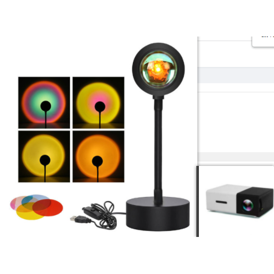 Sunset Lamp LED Projector Light with Adjustable Neck and Night Projection Ocean Wave - Image 13