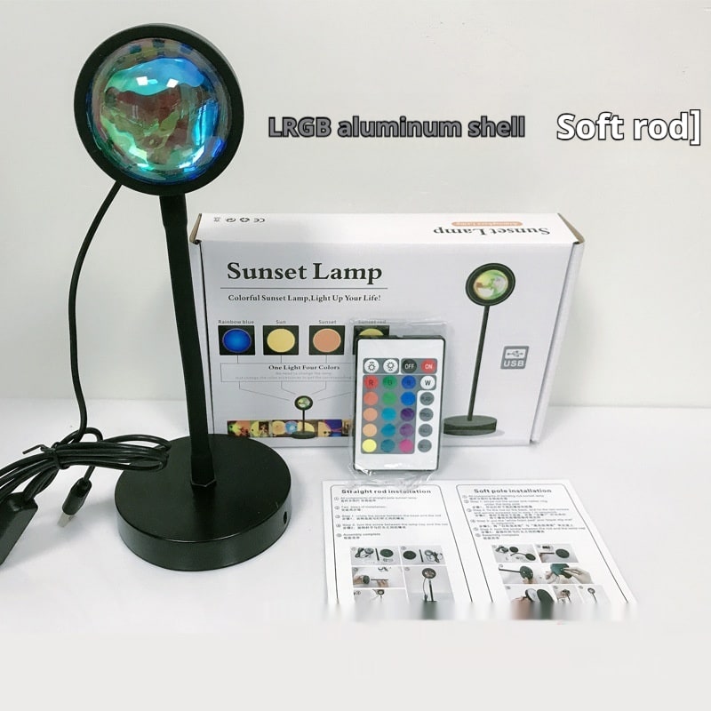 Sunset Lamp LED Projector Light with Adjustable Neck and Night Projection Ocean Wave - Image 6