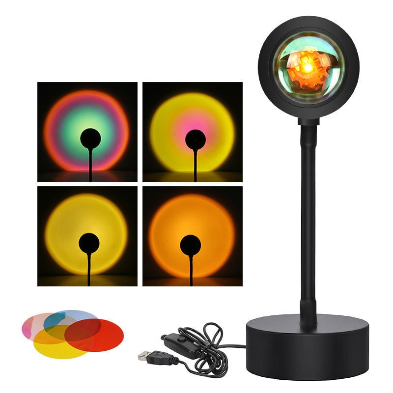 Sunset Lamp LED Projector Light with Adjustable Neck and Night Projection Ocean Wave - Image 7