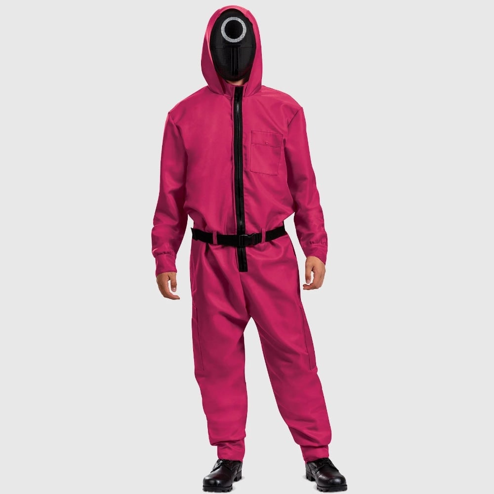 survival game Costume Jumpsuit with 3 Blind Mice Mask and Belt - Image 3