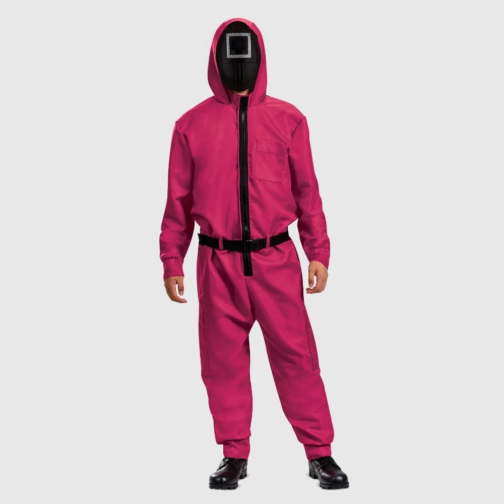 survival game Costume Jumpsuit with 3 Blind Mice Mask and Belt - Image 4