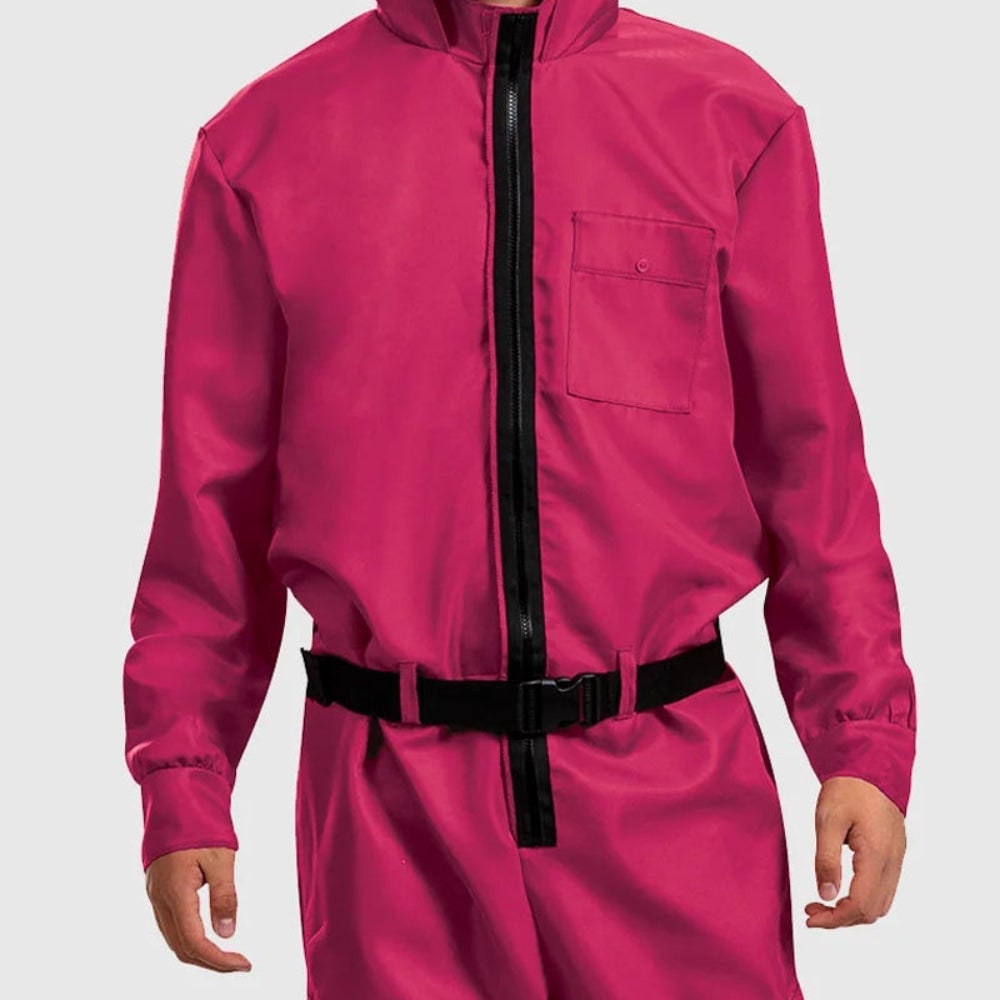 survival game Costume Jumpsuit with 3 Blind Mice Mask and Belt - Image 7